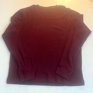 Old Navy NWT Men's Longsleeve Crew Neck Burgundy Waffle knit Pullover